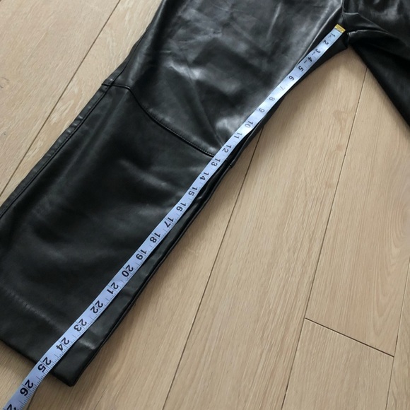 H&M Faux Leather High Waisted Paper Bag Pants with Belt in Black Size 4 - Picture 11 of 11